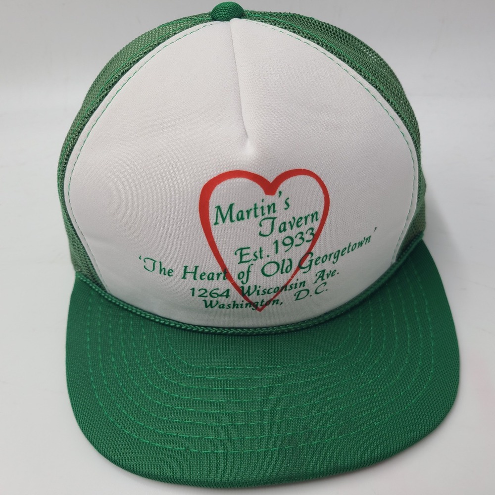 Vintage Martins Tavern Hat Snapback (Fits Small) Mesh Hanes Green Washington DC